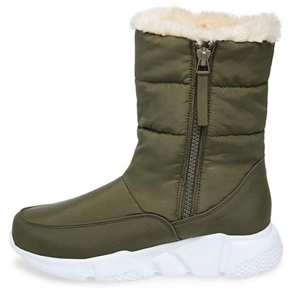 New Steve Madden Snowday Winter Boot sz 7 Olive - Picture 3 of 5